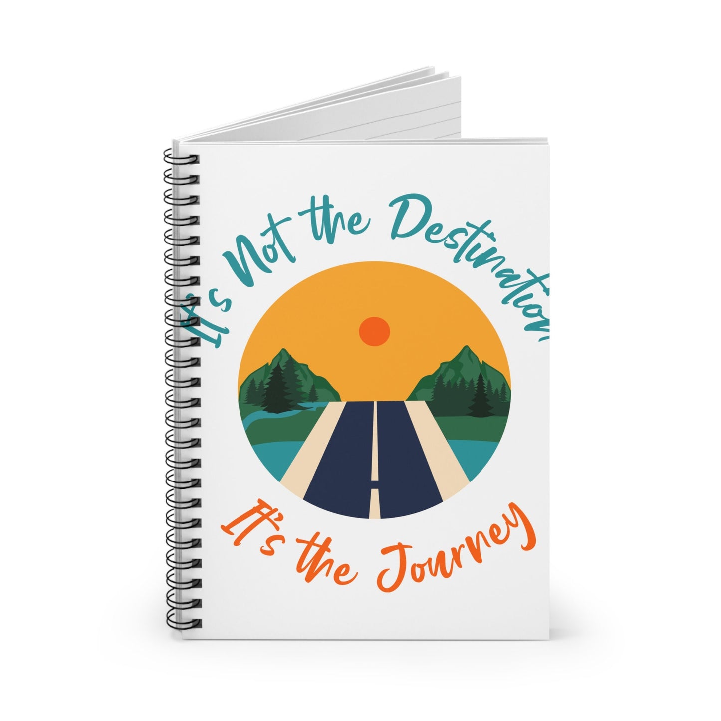 Motivational Spiral Notebook- It's not the Destination, It's the Journey, Ruled Line Notebook, School Notebook, Student Journal, Gift Idea.