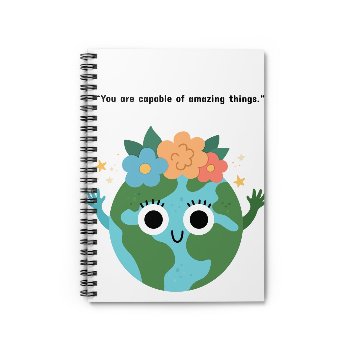 Inspirational Spiral Notebook- 'You are capable of amazing things', Ruled Line Notebook, School Notebook, Cute Student Journal, Gift Idea.